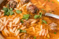 Kofta-Style Meatball Orzo Broth
