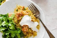 One-Pot Shawarma Rice with Creamy Garlic Sauce