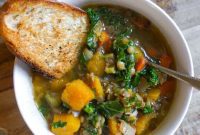 Nourishing Vegan Butternut Squash Lentil and Kale Soup
