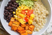 Sweet Potato Sunshine Bowls with Mango Corn Fiesta