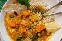 Spiced Chickpea Sweet Potato Lentil Delight