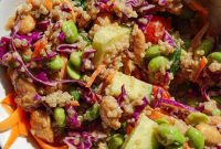 Crispy Thai Quinoa Salad with Peanut Ginger Dressing