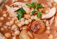 Lebanese Moghrabieh Pearl Couscous Delight
