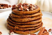 Cozy Vegan Pumpkin Pancakes with Spiced Cinnamon Butter