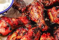 Quick Crispy Pomegranate Air Fryer Wings