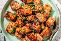 Crispy Air Fried Zaatar Salmon Bites
