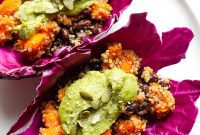 Vegan Sweet Potato Black Bean Cabbage Wraps
