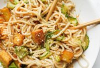 Creamy Peanut Noodles with Crispy Tofu Perfection