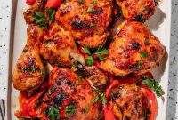 Sticky Harissa Honey Glazed Chicken