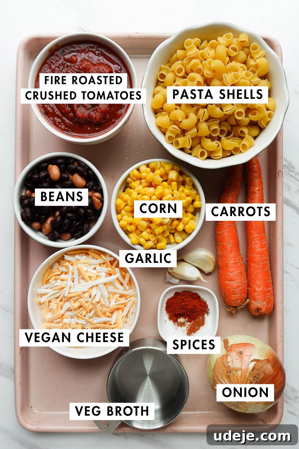 Plant-Based One-Pan Chili Mac and Cheese 3 ingredients for vegan chili mac and cheese