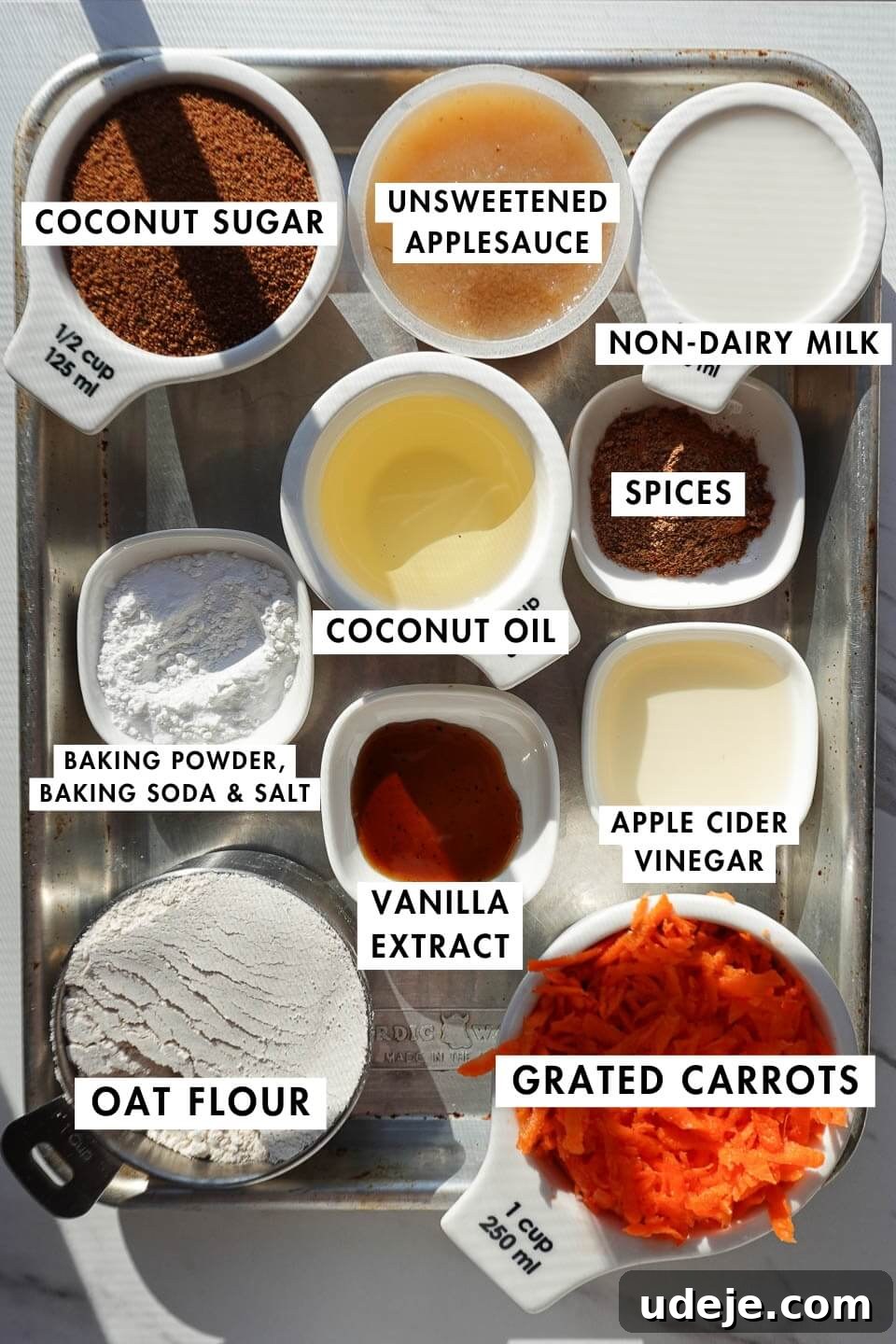 Wholesome Vegan Gluten Free Carrot Cake Muffins 6 ingredients needed for healthy carrot cake muffins