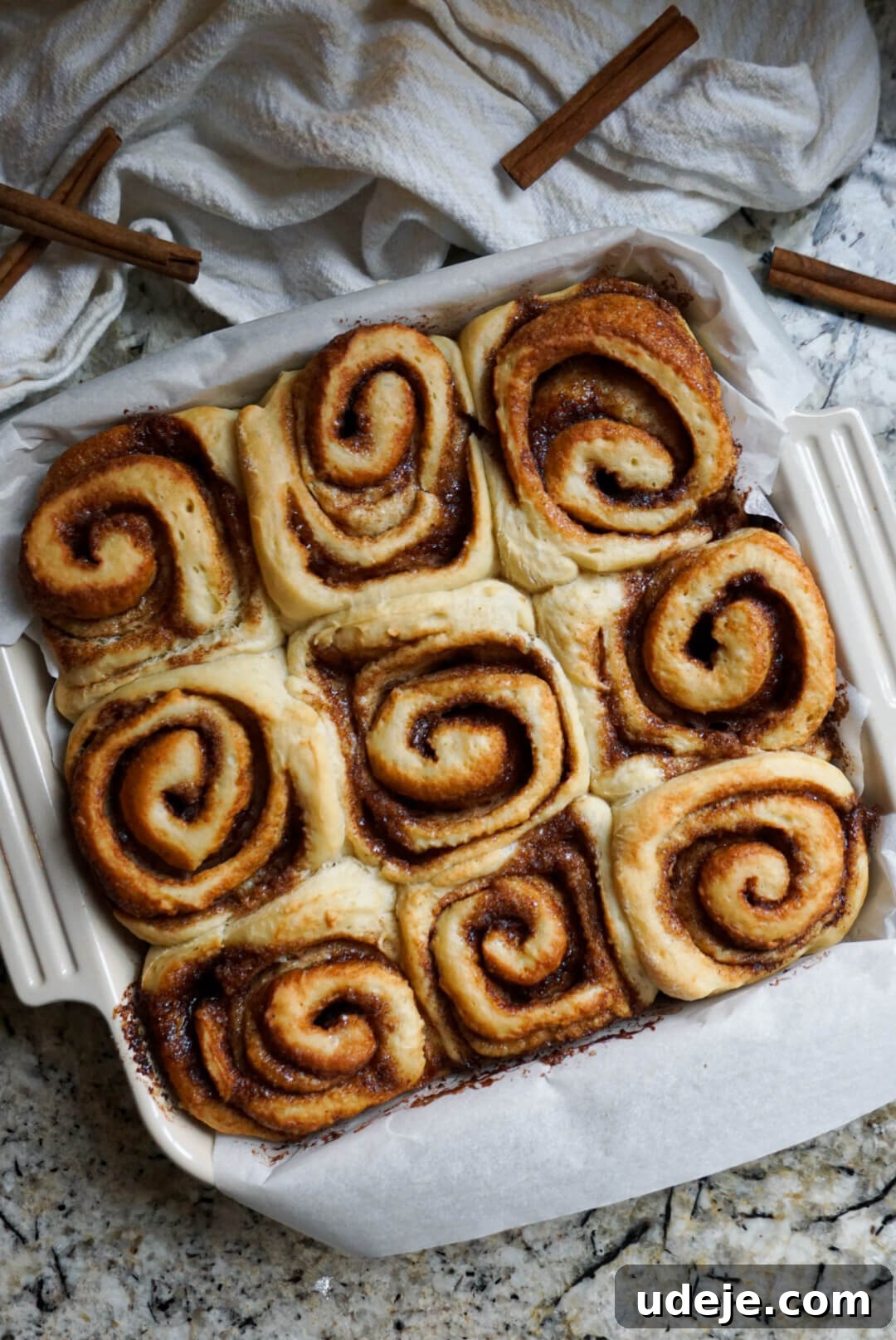 Heavenly Plant-Based Cinnamon Buns 5 baked Vegan Cinnamon Rolls fresh out of the oven