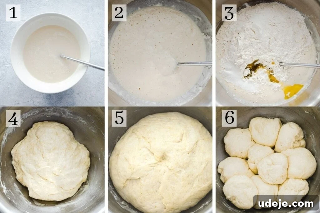 Homemade Cheese and Zaatar Manakish 6 process steps for cheese manakish dough preparation