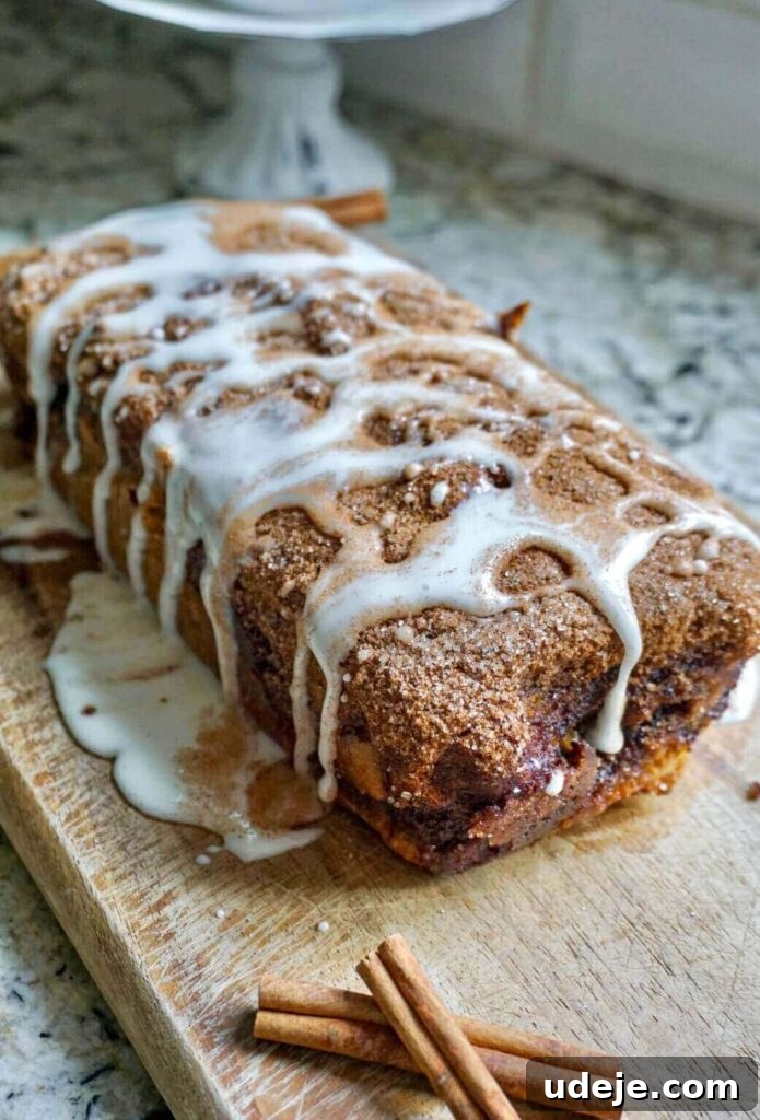 Sweet Vegan Cinnamon Pull-Apart Loaf 4 This dreamy Vegan Cinnamon Roll Loaf is the ultimate treat for your sweet tooth. It’s easy to make and tastes like a cinnamon roll!