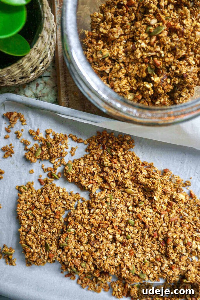 Wholesome Vegan Gluten-Free Pumpkin Granola 2 Pumpkin spice and everything nice — this wholesome Pumpkin Granola is vegan, gluten free, refined sugar free, and has a taste of fall in every bite!