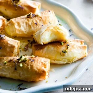 Crunchy and Delicious Znoud El Sit (Lady Fingers) A plate decorated with several pieces of Znoud El Sit (Lady Fingers) drizzled with sugar syrup.