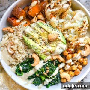 Cauliflower, Sweet Potato & Chickpea Buddha Bowls