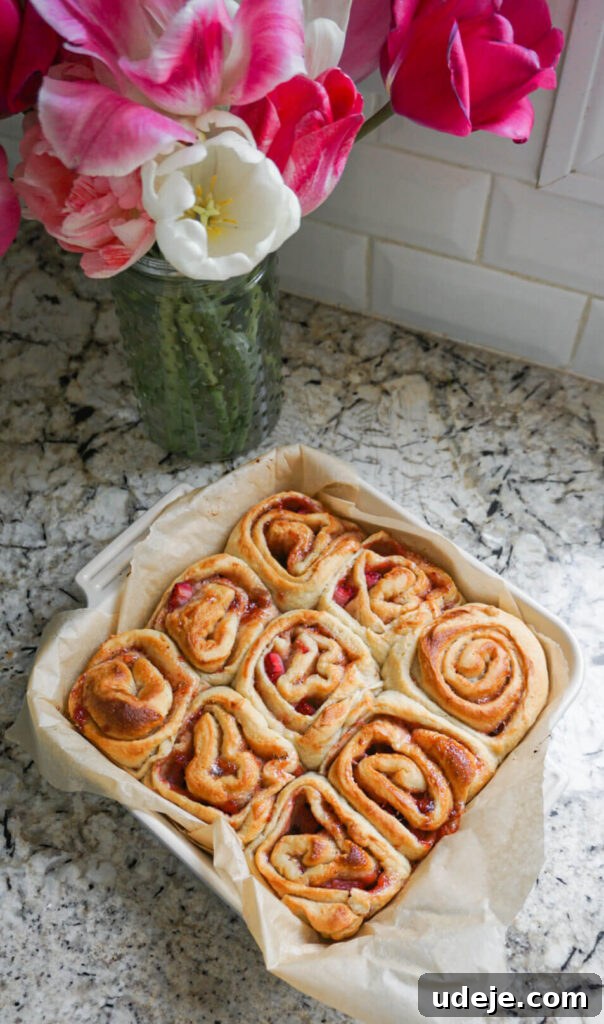 Plant-Based Strawberry Swirls 6 Strawberry jam spread on dough for Vegan Strawberry Rolls.