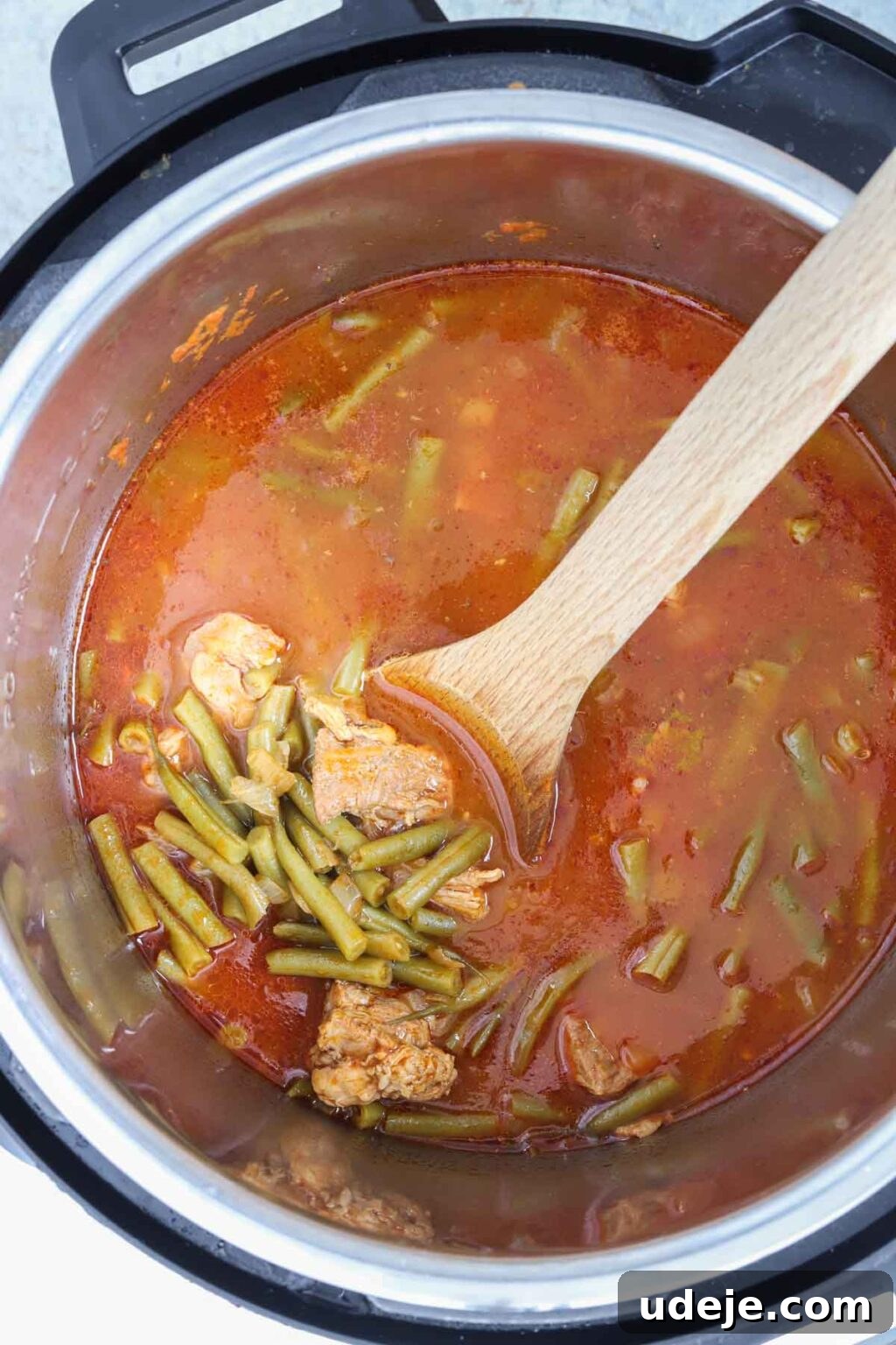 Effortless Green Bean Stew Instant Pot and Stovetop 13 perfectly cooked Middle Eastern green bean stew with tender veal, ready to be served