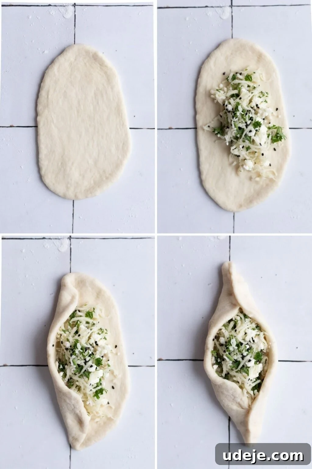Authentic Homemade Spinach and Cheese Fatayer 12 steps for shaping and folding fatayer with cheese