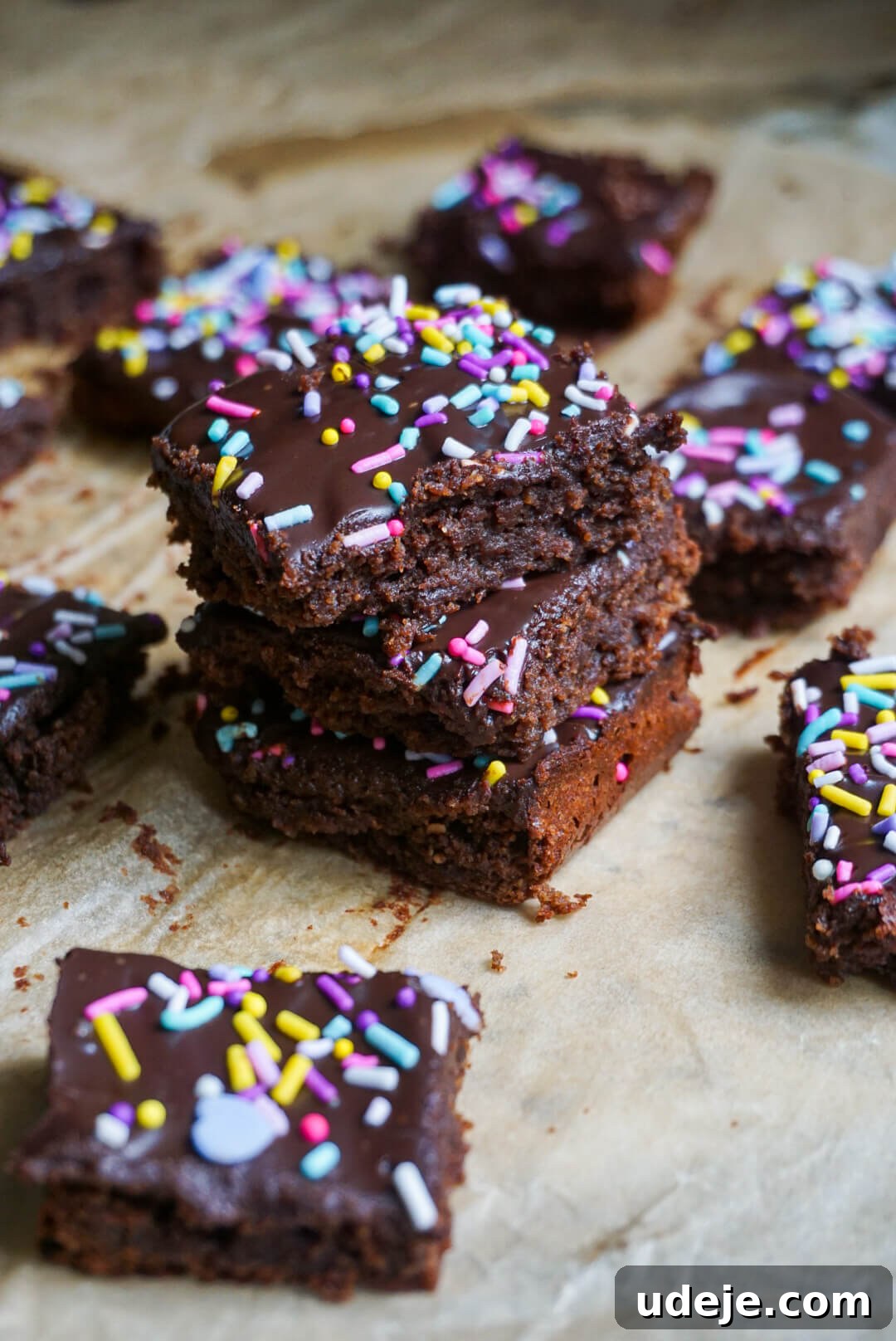 Healthier Vegan Gluten-Free Cosmic Brownies 6 These homemade Healthier Cosmic Brownies are moist, nostalgic & delicious. Made with better-for-you ingredients, they are vegan, gluten-free, oil-free & refined sugar-free.