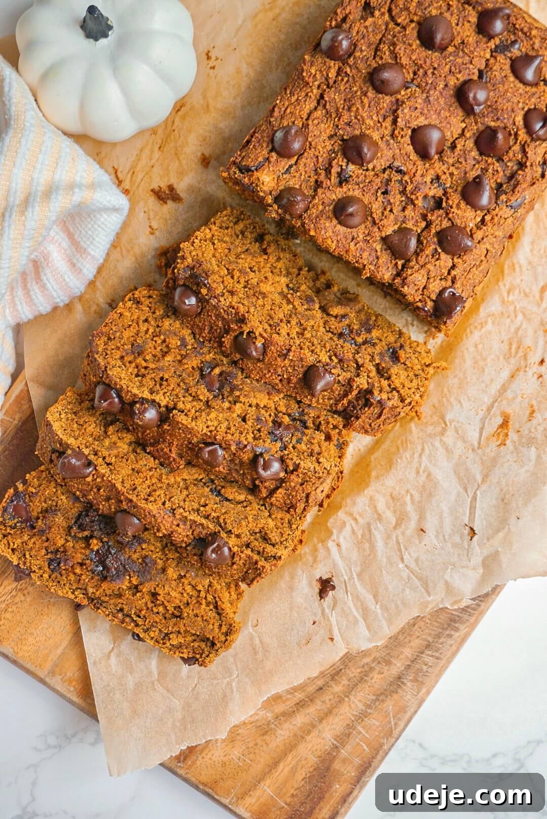 Heavenly Vegan Gluten-Free Pumpkin Chocolate Chip Loaf 4 Easy to make and filled with fall flavors, this Pumpkin Chocolate Chip Bread is the perfect treat! It's vegan, gluten free & refined sugar free.
