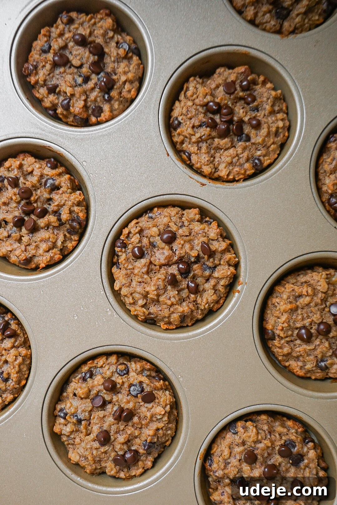 Delicious Peanut Butter Oatmeal Muffins Vegan and Gluten Free 4 A batch of freshly baked vegan and gluten-free Peanut Butter Oatmeal Muffins cooling on a wire rack.