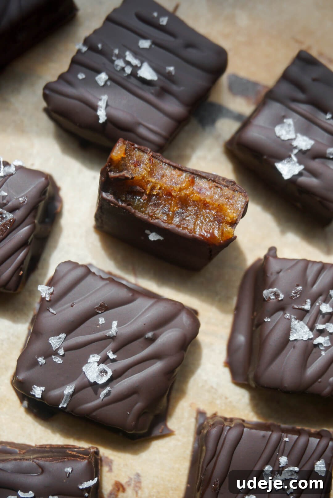 Decadent Five-Ingredient Chocolate Date Chews 3 Enjoy healthy and delicious Chocolate Date Caramels, a simple 5-ingredient recipe for a refined sugar-free indulgence.