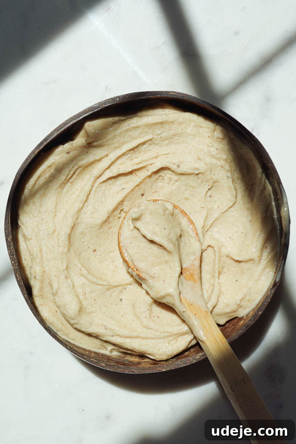 Wholesome Vegan Cookie Dough Bliss 4 Vegan cookie dough nice cream in a bowl before adding toppings