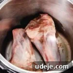 Syrian Shakriyeh: Velvety Lamb and Yogurt Stew 17 lamb shanks being seared in an instant pot
