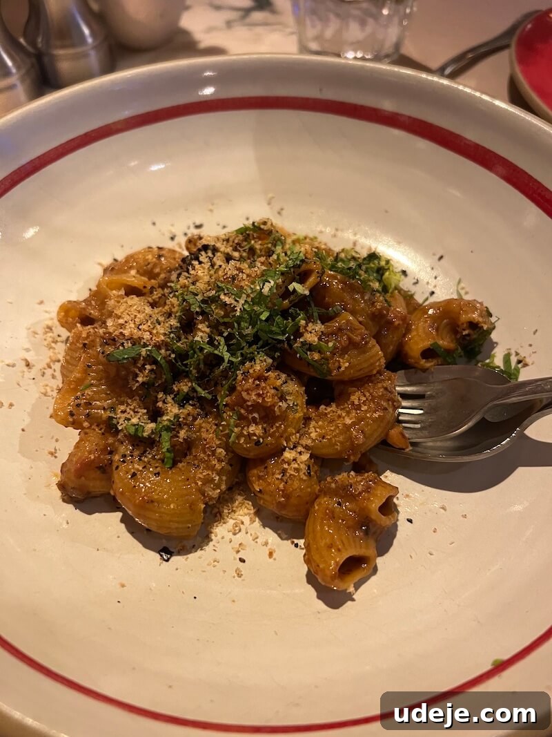 The Ultimate New York City Vegan Restaurant and Cafe Guide 14 A dish of mushroom walnut bolognese pasta at abcV.
