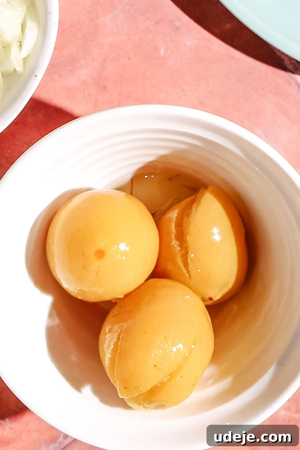 Golden Crispy Moroccan Oven Chicken 3 three preserved lemons in a small white bowl