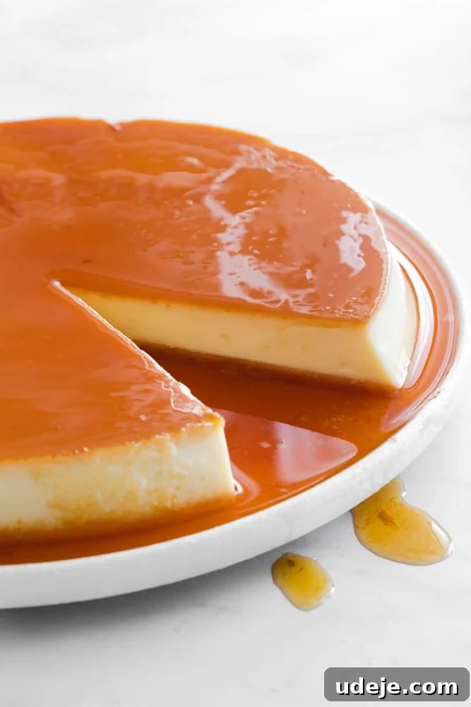 Creamy Condensed Milk Creme Caramel 19 Creme caramel on a serving dish