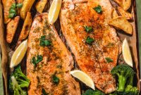 Sheet Pan Rainbow Trout with Crispy Potatoes and Lemon