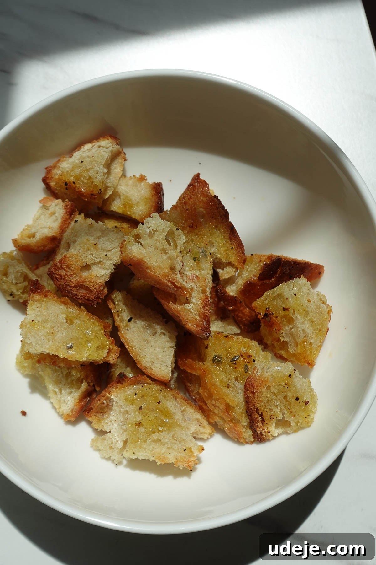 Roasted Sweet Potato & Chickpea Salad with Vegan Honey-Mustard Dressing 6 Sourdough croutons.