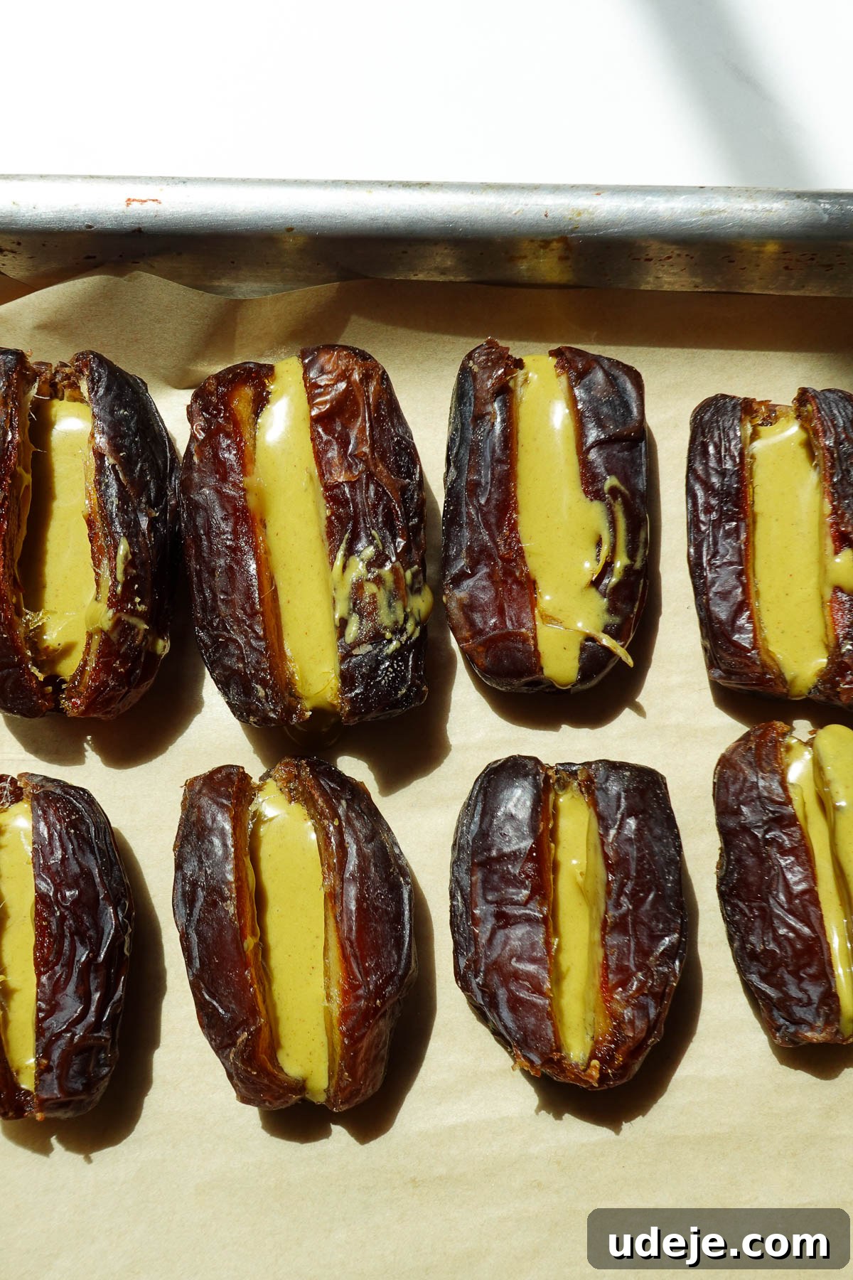 Pistachio and Matcha Stuffed Medjool Dates 6 Filling medjool dates with creamy pistachio butter.