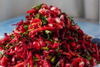 Raw Beet Salad with Tangy Pomegranate Molasses