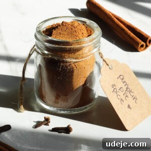 Homemade Pumpkin Pie Spice Blend Recipe 14 Homemade pumpkin pie spice in a small glass jar.